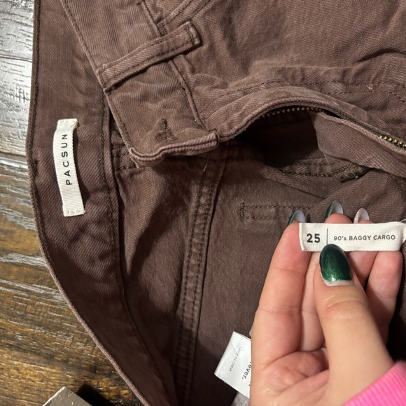 Womens Brown Cargo Pants- Pacsun - Picture 2 of 2